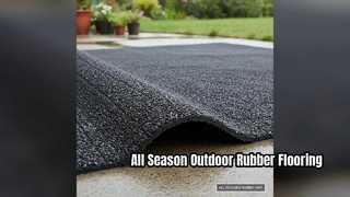 Durable Black Outdoor Rubber Flooring All Seasons